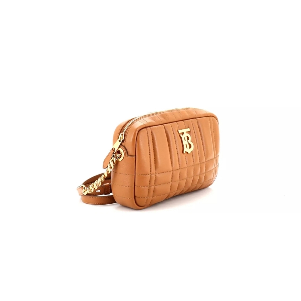 Burberry Tan Quilted Leather Crossbody Bag MINI - Picture 2 of 10